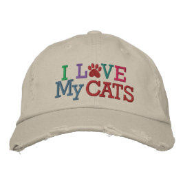 Pawprint Cap - Liebe My CATS! von SRF Bestickte Kappe