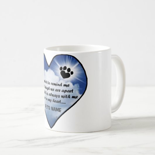 Pawprint Denkmal-Gedicht Kaffeetasse (VorderseiteRechts)