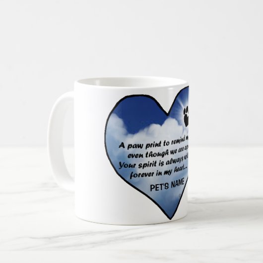 Pawprint Denkmal-Gedicht Kaffeetasse (Vorderseite Links)