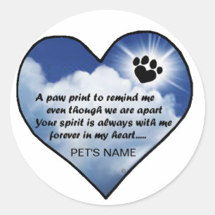 Pawprint Denkmal-Gedicht Runder Aufkleber