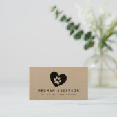 Pawprint Dog Walker Pet Sitter Kraft Visitenkarte (Stehend Vorderseite)