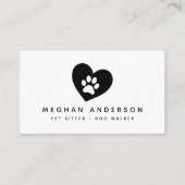 Pawprint Dog Walker Pet Sitter Visitenkarte (Vorderseite)