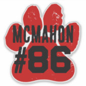 Pawprint für Red & Black Player Aufkleber (Vorderseite)