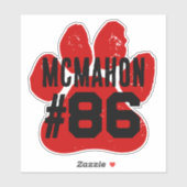 Pawprint für Red & Black Player Aufkleber (Blatt)