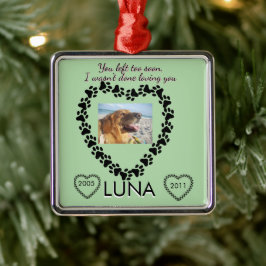 Pawprint Heart Lymphoma Tribute Ornament Aus Metall