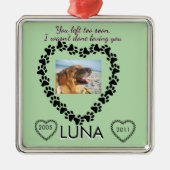 Pawprint Heart Lymphoma Tribute Ornament Aus Metall (Vorne)