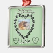 Pawprint Heart Lymphoma Tribute Ornament Aus Metall (Links)
