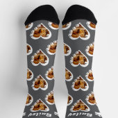 Pawprint Heart Pet Foto Socken (Oben)