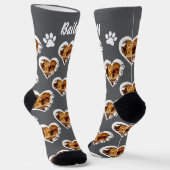 Pawprint Heart Pet Foto Socken (Gewinkelt)
