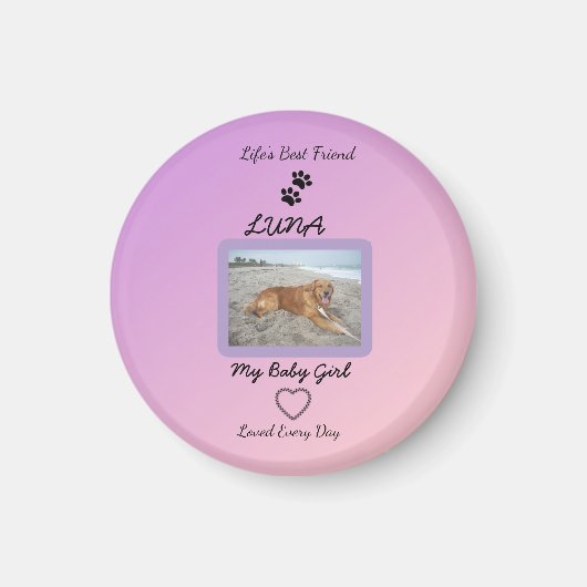 Pawprint Heart Pet Joy Magnet (Vorne)
