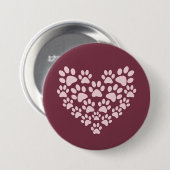 Pawprint Herz Button (Vorne & Hinten)