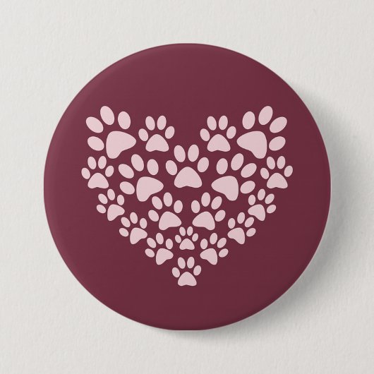Pawprint Herz Button (Vorderseite)