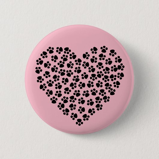 Pawprint Herz Button (Vorderseite)