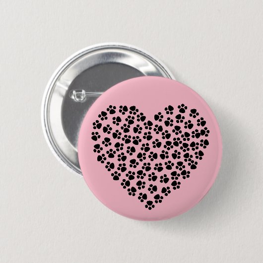 Pawprint Herz Button (Vorne & Hinten)