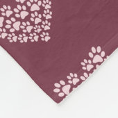 Pawprint Herz Fleecedecke (Ecke)