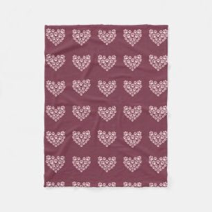 Pawprint Herz Fleecedecke
