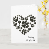 Pawprint Herz für Heimtiere Karte (Gelbe Blume)