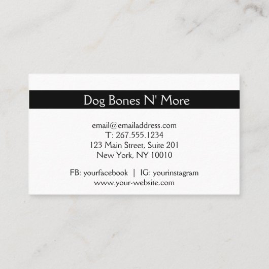 Pawprint Herz| Gourmet Hund Leckereien Bäckerei Visitenkarte (Rückseite)