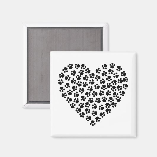 Pawprint Herz Magnet (Vorderseite/Rückseite)