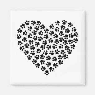 Pawprint Herz Magnet