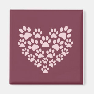 Pawprint Herz Magnet