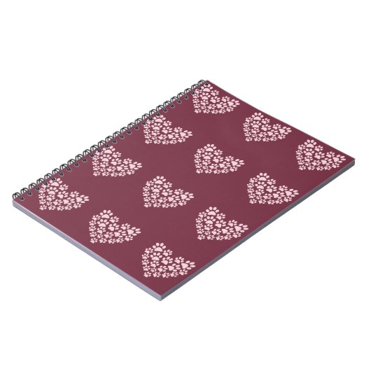 Pawprint Herz Notizblock (Linke Seite)