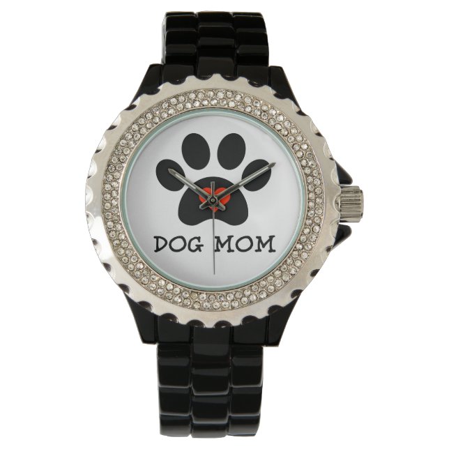 Pawprint Hund-Mama Armbanduhr (Vorderseite)