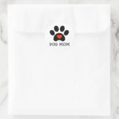 Pawprint Hund-Mama Runder Aufkleber (Tasche)