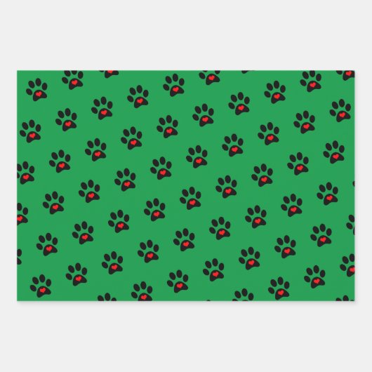 Pawprint Hund Xmas  Geschenkpapier Set (Vorderseite 3)