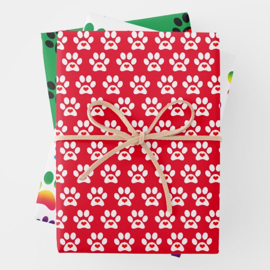 Pawprint Hund Xmas Geschenkpapier Set (Beispiel)