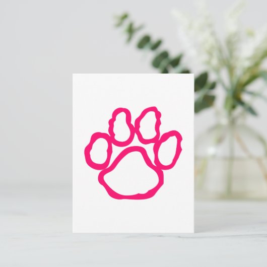 Pawprint-Kontur Postkarte (Stehend Vorderseite)
