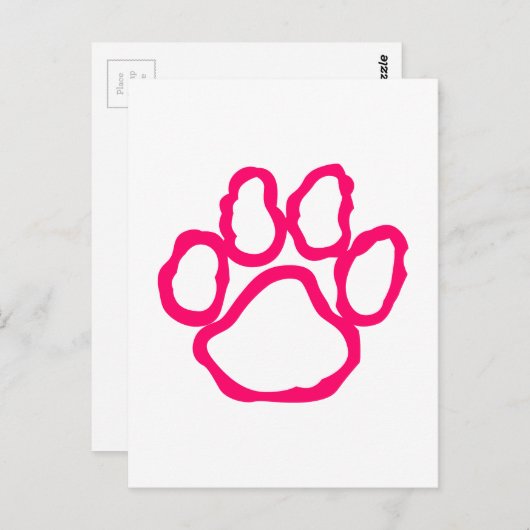 Pawprint-Kontur Postkarte (Vorne/Hinten)