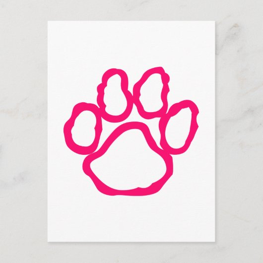 Pawprint-Kontur Postkarte (Vorderseite)