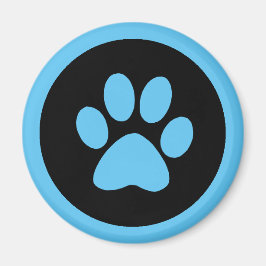 Pawprint Magnet in Blau und Schwarz