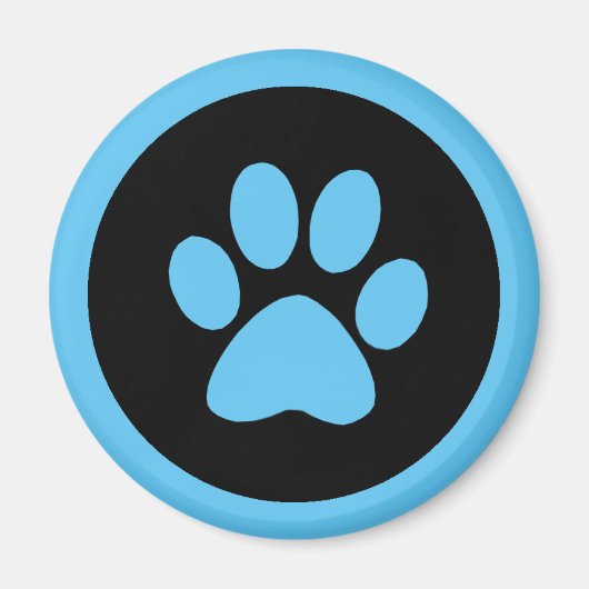 Pawprint Magnet in Blau und Schwarz (Vorne)