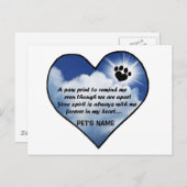 Pawprint Memorial Gedicht Postkarte (Vorne/Hinten)