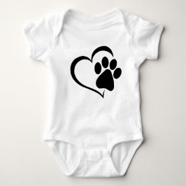 PawPrint mit Herzdesign Baby Strampler