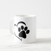 PawPrint mit Herzdesign Kaffeetasse (Vorderseite Links)