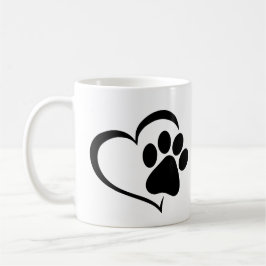 PawPrint mit Herzdesign Kaffeetasse