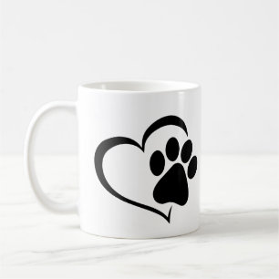 PawPrint mit Herzdesign Kaffeetasse