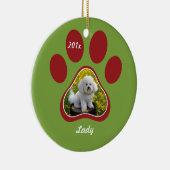 Pawprint Personalized Pet Ornament (Rechts)