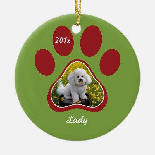 Pawprint Personalized Pet Ornament (Vorne)