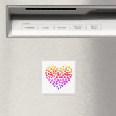 Pawprint Rainbow Heart Magnet (In Situ (Geschirrspüler))