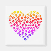 Pawprint Rainbow Heart Magnet (Vorne)