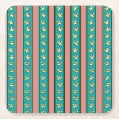 Pawprint Streifen Rechteckiger Pappuntersetzer (Vorderseite)