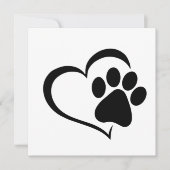 PawPrint und Herzdesign Einladung (Vorderseite)