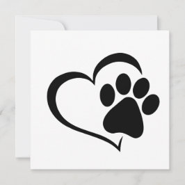 PawPrint und Herzdesign Einladung