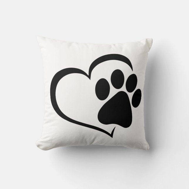 PawPrint und Herzdesign Kissen (Vorderseite)