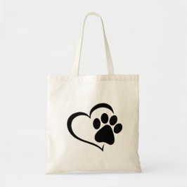 PawPrint und Herzdesign Tragetasche