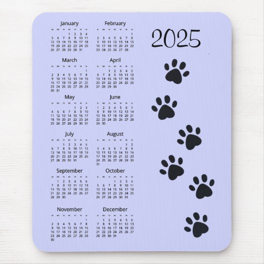 Pawprints2025 Kalendermousepad Mousepad (Vorne)